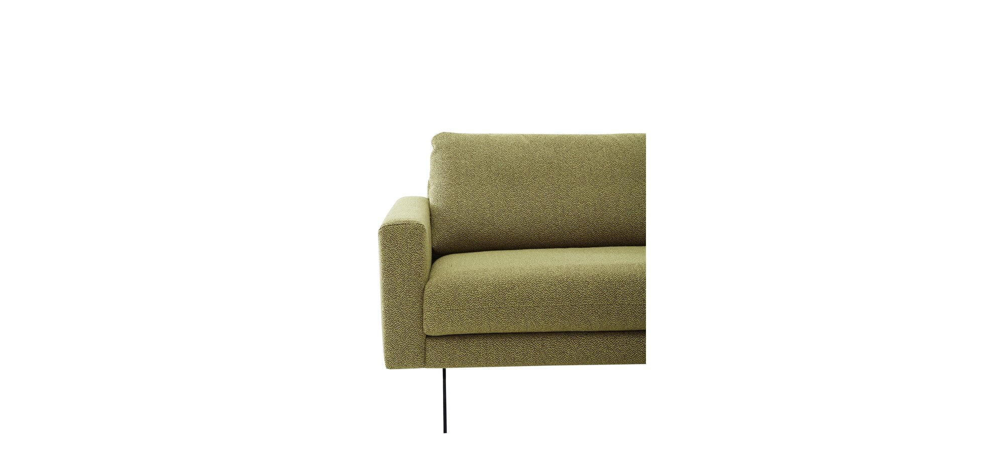 Ecksofa – 1-Sitzer mit Longchair rechts, Stoff, Khaki