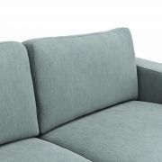 Ecksofa Juni – Longchair links mit 2-Sitzer, Stoff, Hellblau