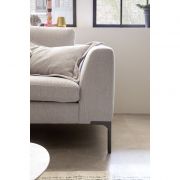 Ecksofa Lenni Style – Longchair links mit 2,5.Sitzer, Stoff, Hellgrau, luftige Kissen