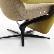 Sessel – Relaxfunktion motorisch, Stoff/Leder, Gelb/Grün