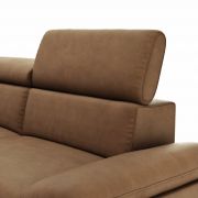 Ecksofa Felipa – Longchair links mit 2,5-Sitzer inkl. Armlehne verstellbar und Rückenlehne/Sitztiefe verstellbar (motorisch), Leder, Cognac