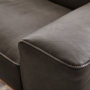 Sofa – 3-Sitzer, Kopfteil/Rückenlehne verstellbar, Leder, Dunkelbraun