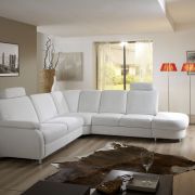 Sofa – 2,5 Sitzer mit Ecke rechts, Stoff, Weiß