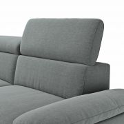 Ecksofa Felipa – Longchair links mit 2,5-Sitzer inkl. Kopfteil verstellbar, Stoff, Grau