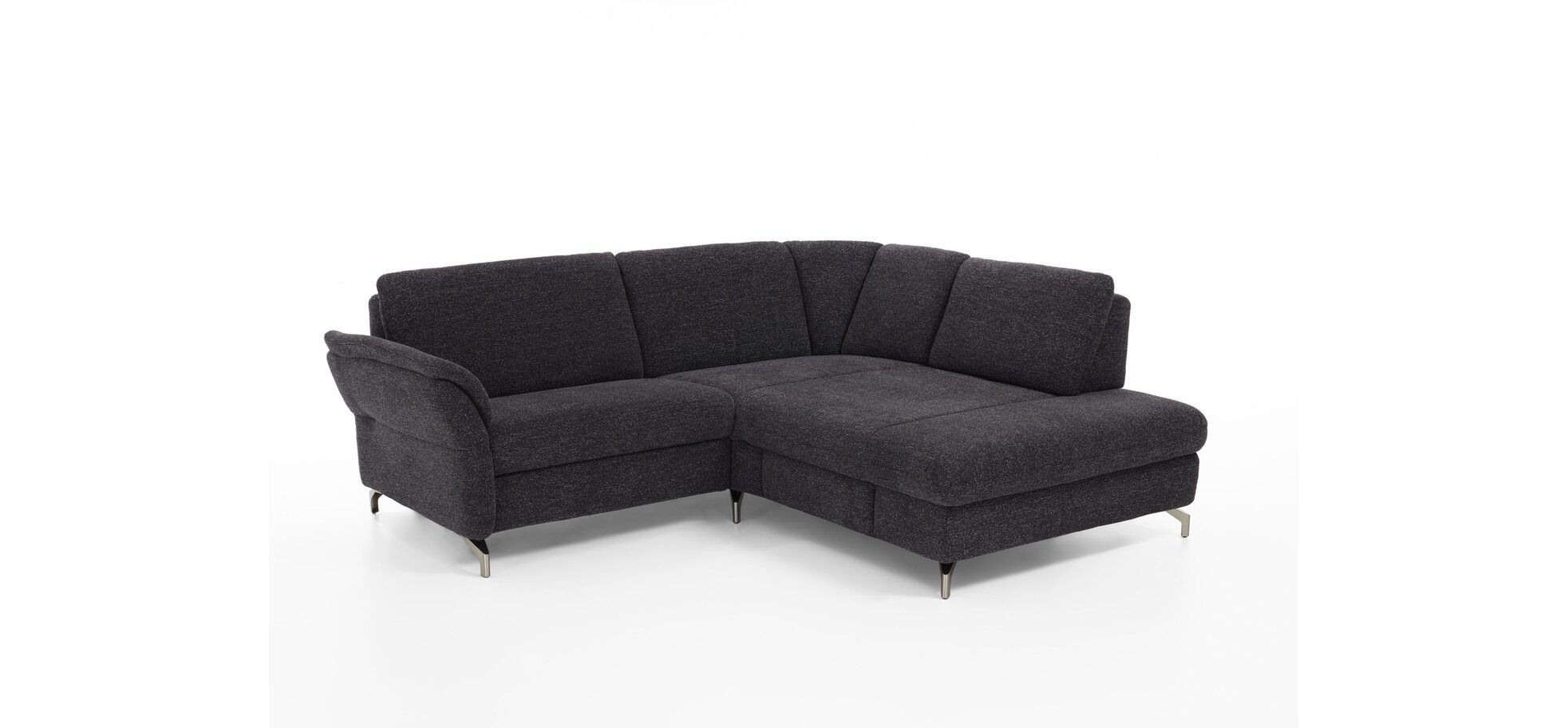 Sofa – 1-Sitzer mit XL Ecke, inkl. Sitztiefenverstellung, Stoff, Graphit