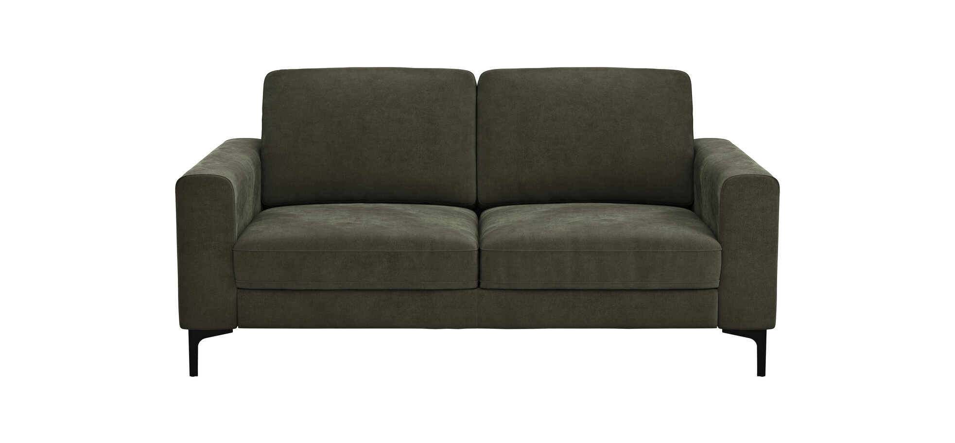 Sofa Oviedo – 2-Sitzer, Stoff, Braungrün