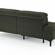 Sofa Felipa – 3-Sitzer inkl. Relaxfunktion (motorisch) und Kopfteil verstellbar, Stoff, Dunkelgrün