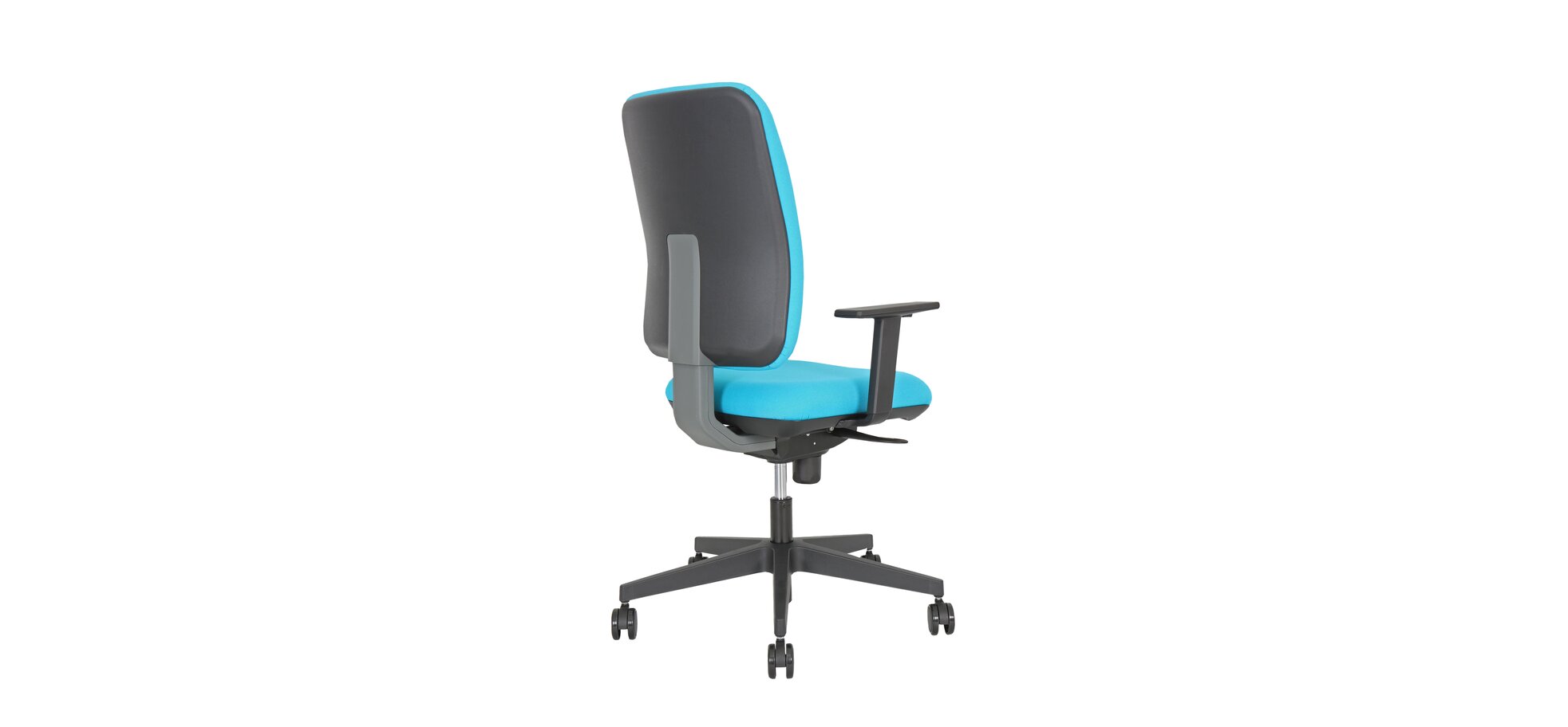 Bürodrehstuhl – höhenverstellbarer Sitz und Armlehnen, Stoff, Schwarz