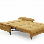 Schlafsofa – 2-Sitzer inkl. Bettfunktion, Armteil verstellbar, Stoff, Gelb