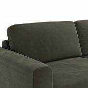 Ecksofa Oviedo – 1,5-Sitzer mit Longchair rechts, Stoff, Braungrün