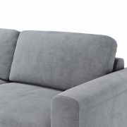 Ecksofa Oviedo – Longchair links mit 1,5-Sitzer inkl. Relaxfunktion (motorisch), Stoff, Grau