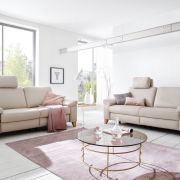 Sofa – 3-Sitzer, Leder, Beige
