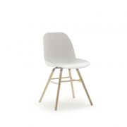 Stuhl Svala – Kunststoffschale Weiß, Eschenholz