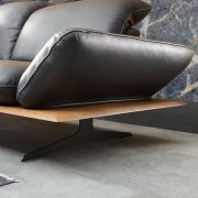 Sofa – 3-Sitzer, Kopfstütze/Armlehne verstellbar (manuell), Leder, Anthrazit