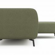 Ecksofa Morela – 2-Sitzer mit Longchair rechts, Stoff, Olive