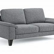 Sofa Oviedo – 2-Sitzer, keine Funktionen, Flachgewebe, Grau