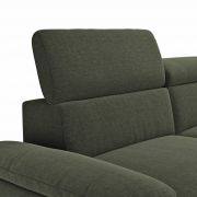 Sofa Felipa – 3-Sitzer inkl. Kopfteil verstellbar, Stoff, Dunkelgrün