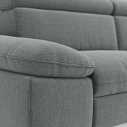 Sofa Felipa – 3-Sitzer inkl. Relaxfunktion (motorisch) und Kopfteil verstellbar, Stoff, Grau