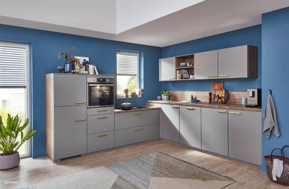 Wandfarbe blau in Küche