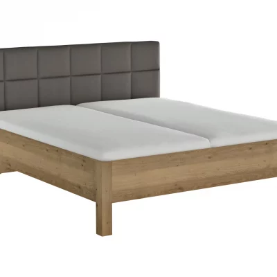 Bett Viana – Liegefläche ca. 180×200 cm, Balkeneiche furniert, Kunstleder Anthrazit