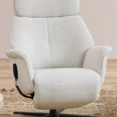 Fernsehsessel EM Fulda – Relaxfunktion teilmotorisch, Stoff, beige