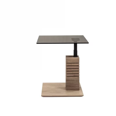 Couchtisch – höhenverstellbar, LBH. ca. 55x47x47-65 cm, Glas, Grau