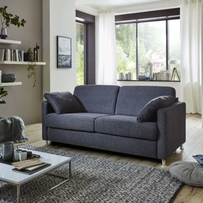 Faltbett Basic – 2-Sitzer mit Schlaffunktion inkl. Kaltschaummatratze und Armlehnkissen, Stoff, Anthrazit