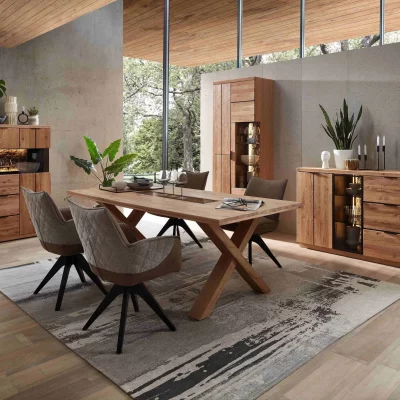 Sideboard – mit Beleuchtung, Wildeiche teilmassiv