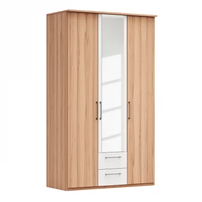 Drehtürenschrank Viana – B. ca. 136 cm, Furnier, Kernbuche, Weiß