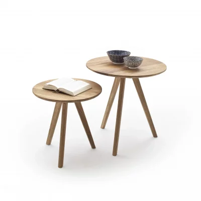 Couchtisch – 2-er Set, Asteiche massiv