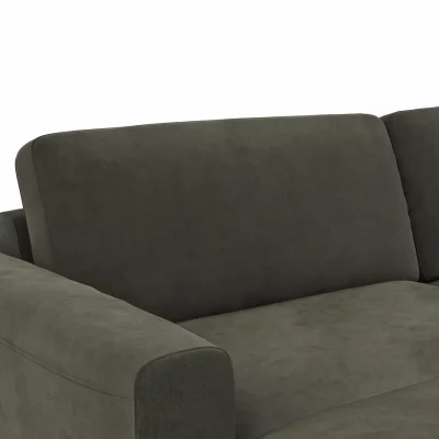 Wohnlandschaft Oviedo – Longchair links mit 2-Sitzer und Ecke rechts, Stoff, Braungrün