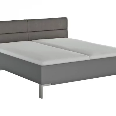 Bett Viana – Liegefläche ca. 180×200 cm, Holzwerkstoff Dunkelgrau, Kunstleder Anthrazit