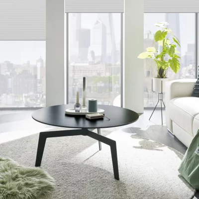 Couchtisch – LBH ca. 80x80x38 cm, Keramik, Dunkelgrau