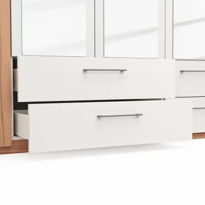 Drehtürenschrank Viana – B. ca. 225 cm, Furnier, Kernbuche, Weiß