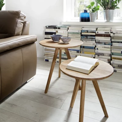 Couchtisch – 2-er Set, Asteiche massiv