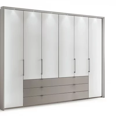 Drehtürenschrank Marbella – B. ca. 157cm, Korpus, Front Glas, Weiß