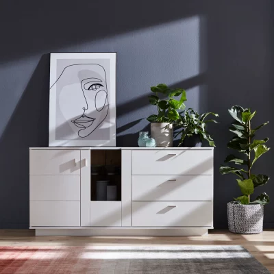 Highboard Rubia – Lack, Weiß