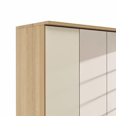 Drehtürenschrank Lenoso – B. ca. 200 cm, Glas Champagner, Spiegel