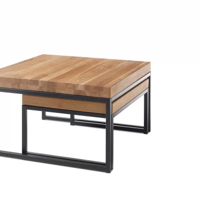 Couchtisch – 2-er Set, Asteiche massiv