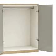 Kommode Viana – Balkeneiche furniert, Taupe