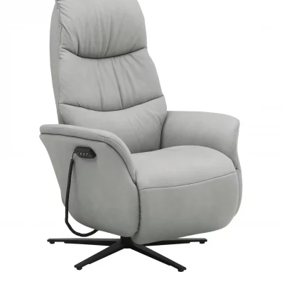 Fernsehsessel EM Coburg – Relaxfunktion elektrisch, Leder, grau