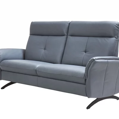 Sofa – 2,5-Sitzer, Leder, Graublau