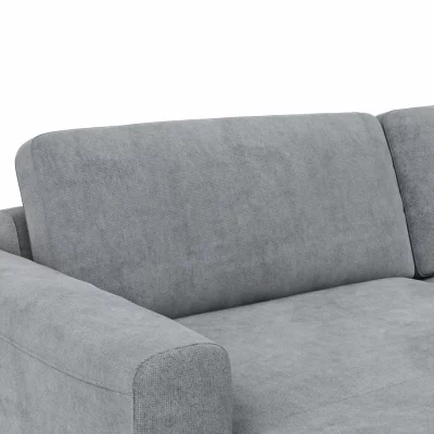 Wohnlandschaft Oviedo – Longchair links mit 2-Sitzer und Ecke rechts, Stoff, Grau