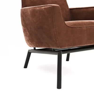 Sessel Matina – Größe L, Velour, Kupfer