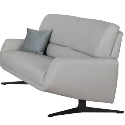 Sofa – 2,5-Sitzer, Leder, Silbergrau