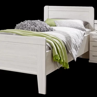 Bett mit Nachtkonsole, weiß