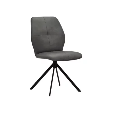 Stuhl Dinner – drehbar, Stoff, Dunkelgrau