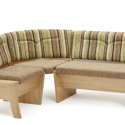Eckbank – BT ca. 136×176 cm, Stoff, mehrfarbig, Grün-Braun