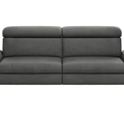 Sofa Felipa – 3-Sitzer inkl. Kopfteil verstellbar, Leder, Grau