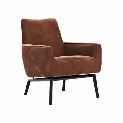 Sessel Matina – Größe L, Velour, Kupfer